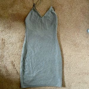 Silver H&M mini cocktail dress on sale, XXS